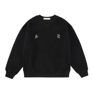 เสื้อสเวตเตอร์ปักลายสีดำสำหรับผู้ชายเสื้อสเวตเตอร์ผ้าขนแกะขั้วโลกผ้าหนาสีงาช้างขนาดพิเศษงาน OEM ตามสั่ง - Product Image 2