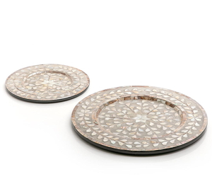 ถาดเสิร์ฟและเก็บของสไตล์โบราณแบบสั่งทำพิเศษ ทำจากเรซิ่นประดับมุกแท้ พร้อมถาดไม้สำหรับใส่ช็อกโกแลตและอินทผลัม - Product Image 6