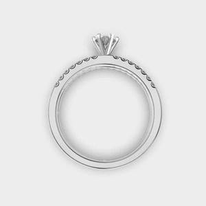 Anillo de Compromiso Solitario de Doble Hilera con Moissanita de 2 Quilates, Anillo de Boda de Oro Sólido de 14K para Ella, Joyería Fina al por Mayor - Product Image 4