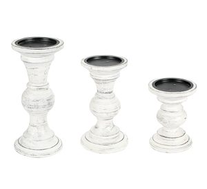 Bougeoir en bois unique lavé blanc de l'Inde pour l'artisanat en bois décoratif de cadeaux de Noël - Product Image 6