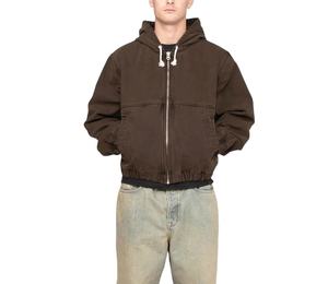 แจ็กเก็ตแบบขนแกะสำหรับผู้ชายผ้าฝ้ายเดนิมระบายอากาศได้ดีมีฮู้ดสำหรับฤดูหนาวโลโก้ออกแบบได้ตามต้องการ - Product Image 1