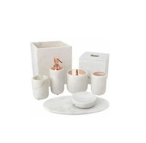 Ensembles d'accessoires de salle de bain en marbre, ensembles de distributeurs de savon et en forme de bouteille et couleur de marbre noir et Offre Spéciale - Product Image 6