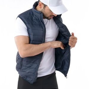 Chaqueta acolchada sin mangas para hombre, ligera, cálida, impermeable, con cremallera, transpirable, a prueba de viento, Impresión de logotipo personalizado - Product Image 5