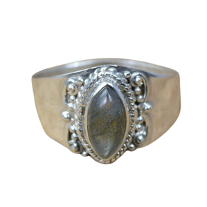 Designer Handmade 925 Sterling Silver Wedding Party Unisex <b>Ring</b> Natural Multi Fire <b>Labradorite</b> Gemstone Rhodium Plated Solid - Product Image 1