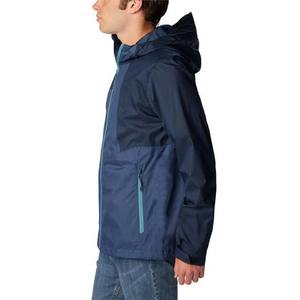 Windbreaker Zipper Jacket <b>Men's</b> Clothing <b>Rain</b> <b>Coat</b> Hooded Waterproof Casual High Street Style Polyester Custom Logo <b>Rain</b> Jackets - Product Image 3