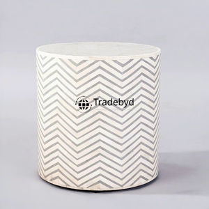 Taburete de consola con incrustaciones de hueso floral único, diseño ajustable moderno para uso interior de la escuela, hecho a mano tradicionalmente por Tradebyd - Product Image 1