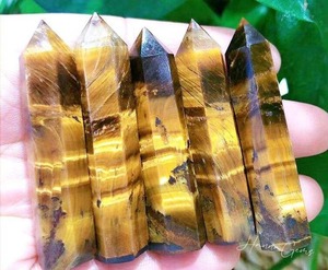 หินไทเกอร์อายธรรมชาติคุณภาพพรีเมียม รูปทรงหอคอย/โอเบลิสก์ สำหรับทำเครื่องประดับ โดย Magical Crystals ขนาด 2-4 นิ้ว น้ำหนัก 80 กรัม - Product Image 1