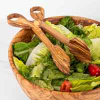 Bol à salade classique en bois d'olivier artisanal, durable et respectueux de l'environnement, par ArtisRaw