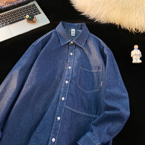 Camicia in Denim <span class=keywords><strong>Blu</strong></span> Comfort Fit per Uomo, Alta Qualità K2462 - Product Image 4