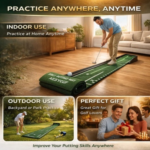 Tappetino da <span class=keywords><strong>Golf</strong></span> per Putting con Spedizione Gratuita dagli USA, Set con Green da Putting, <span class=keywords><strong>4</strong></span> Palline da <span class=keywords><strong>Golf</strong></span>, Tappetino da Allenamento da 3 Metri con Ritorno Palla per Interni - Product Image 5