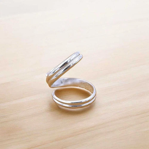 טבעת כסף סטרלינג 925 מצופה זהב ורוד, מינימליסטית, ניתנת לערום, בצורת צוואר ברבור, מתכווננת, מתאימה לדלקת פרקים, תכשיט מושלם לאצבע. - Product Image 5