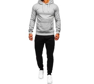 Ensemble de survêtement en coton de qualité supérieure, sweat-shirt à capuche et pantalon de survêtement surdimensionnés, pour hommes - Product Image 1