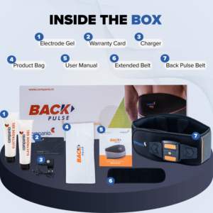 Ceinture de thérapie TENS portable pour soulager les douleurs dorsales, masseur à impulsions rechargeable, intensité réglable, contrôle de la durée, taille unique - Product Image 3