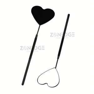 กระจกขนตารูปหัวใจขยายด้ามจับยาวกระจกสำหรับตรวจสอบอุปกรณ์ต่อขนตาปลอมอุปกรณ์แต่งหน้าความงาม - Product Image 2