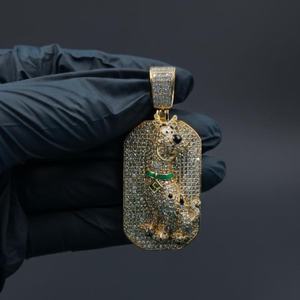 Colgante de Perro Chapado en Oro con Diseño Animal, Moissanita, Hip Hop, Plata de Ley 925, Joyería Fina Iced, Fiesta, Unisex - Product Image 6