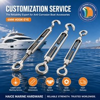 Tourniquet en acier inoxydable 316 DIN1480, crochet de 6 mm, vis de gréement, tendeur de corde, accessoires de bateau, kayak, yacht