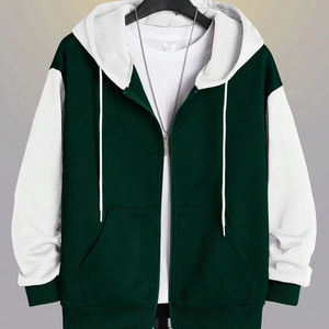 Sudadera con Capucha de Forro Polar Transpirable de Moda para Invierno, Cómoda Mezcla de Poliéster/Algodón, Diseño Bordado y con Cuentas, Bolsillo con Estampado Digital - Product Image 1