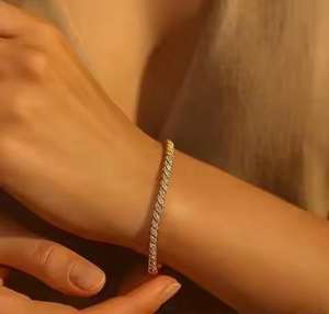 2025 vente chaude à la mode Moissanite diamant argent Tennis pour Bracelet pour hommes femmes 2MM 3MM 4MM 5MM mode bijoux Bracelet - Product Image 5