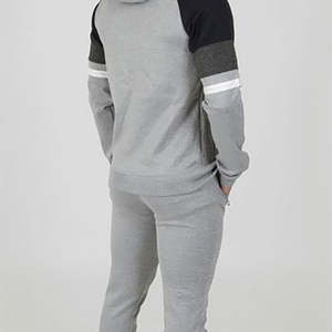 Venta al por mayor personalizado de alta calidad de invierno de dos piezas para correr con capucha cuello sólido patrón completo adulto Fitness deportes chándal para hombres - Product Image 4