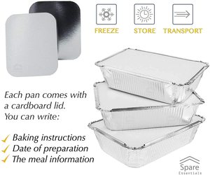 Contenants rectangulaires en aluminium, parfaits pour les plats à emporter et le stockage - Product Image 5