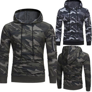 Sweat à capuche tactique slim fit pour homme, style streetwear, camouflage, avec poche zippée sur le bras, taille ajustée, manches longues, sweat à capuche pour homme - Product Image 6