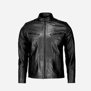 Veste en cuir à manches longues de haute qualité avec fermeture à glissière pour hommes Vêtements décontractés Meilleure vente Veste en cuir légère pour hommes - Product Image 4