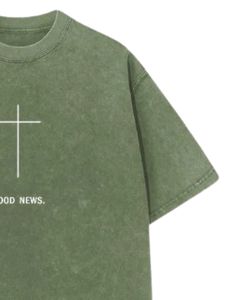 Camiseta de Algodón Extra Grande Color Verde Oliva Lavada para Hombre, Estilo Urbano Vintage, Camiseta con Estampado Lavado Ácido, Proveedor Mayorista Personalizado, Fábrica OEM - Product Image 2