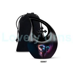 Belle urne de crémation de croix de galaxie de nébuleuse pour des cendres humaines urne décorative de larme de souvenir avec le sac gratuit de velours - Product Image 5