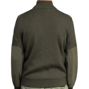 Suéter Híbrido con Cierre para Hombre, Tejido de Punto, Paneles Acolchados, Estilo Casual Elegante, Chaqueta de Manga Larga - Product Image 6