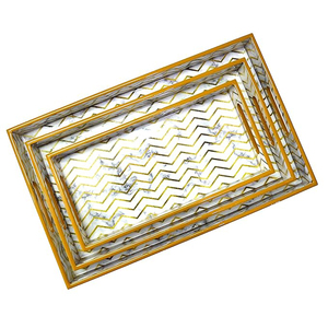 Vente chaude Nouvelle Arrivée Maison Moderne Bois De Mangue Peint À La Main Imprimé Plateau De Service Collations Pizza Plateau Plats De Taille Personnalisée - Product Image 6