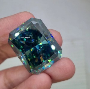 21*27 MM bleu forme rayonnante Moissanite diamant personnalisé fabrication de bijoux pour pendentif et bague - Product Image 2