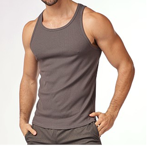 Camiseta informal de entrenamiento para hombre, camiseta elástica de algodón para gimnasio con marca personalizada - Product Image 3