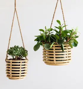 Garden Pots & Planters Woven Hanging Planter Adobe Rattan Hanging Planter Pot Decoration Hallway Flower Pot Indoor Homeware