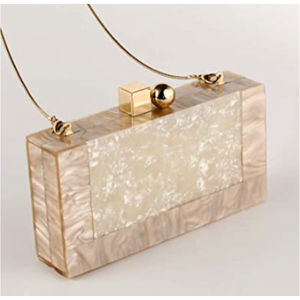 Bolso de mano de resina con cadena para mujer, Cartera de mano femenina de diseño novedoso, con diseño creativo rectangular - Product Image 2
