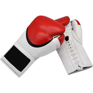 Gants de boxe rétro en cuir de vachette véritable avec logo personnalisé pour l'entraînement et le kickboxing - Product Image 4
