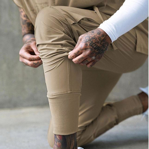 Pantalon homme Stretchy Sportswear Bottoms Yoga Track Pants Casual Wear anti-wrinkle plain dyed Sweatpants Wide-Leg Track Pants - Product Image 2