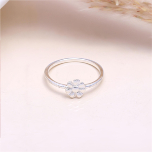 Anillo de flor de compromiso de nuevo diseño clásico, Plata de Ley 925, regalo de aniversario de compromiso minimalista Floral para mujer - Product Image 2