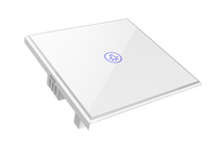 Sistema de Iluminación de Pared Inteligente Fox Domotics Serie WHITE Glassy, Interruptores Táctiles NFC Wifi Controlados por Alexa, 1 Interruptor de Encendido/Apagado con Control Remoto, 6A
