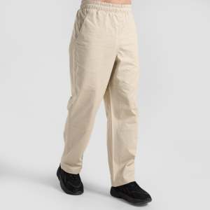 Pantalon de randonnée 100% coton blanc, logo personnalisable, coupe droite, fermetures éclair décoratives, taille XL, cargo tactique coloré en sergé tissé - Product Image 3