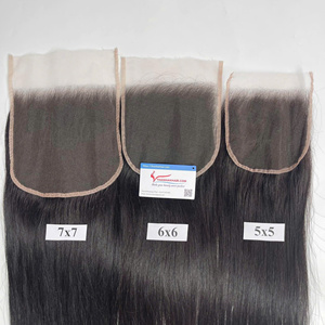 Extensions de cheveux vierges vietnamiens en gros, mèches de cheveux avec fermeture en dentelle HD, qualité supérieure - Product Image 5