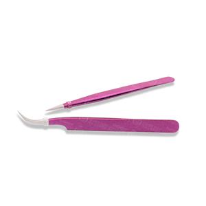 Pince à épiler pour extensions de cils incurvées et droites, fabrication OEM, pince à épiler pour cils en acier inoxydable, outils de précision pour cils, vente en gros - Product Image 2