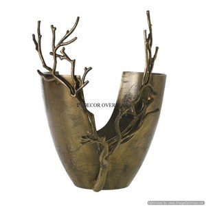 ชามดีไซน์แฟนซีทำจากโลหะทองเหลืองโบราณสำหรับตกแต่งโต๊ะงานแต่งงานและงานเลี้ยง - Product Image 1