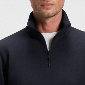 เสื้อสเวตเชิ้ตผู้ชายสำหรับผู้ซื้อขายส่งจำนวนมาก ดีไซน์ทรงหลวม สวมใส่สบาย ดีไซน์คอตั้ง แขนยาว พร้อมโลโก้แบบกำหนดเอง - Product Image 2