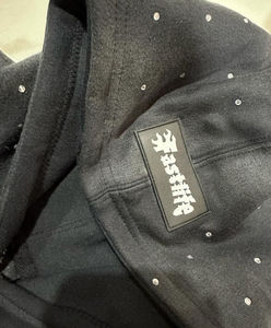 เสื้อผ้าผู้ชายมีฮู้ดแบบซิปเต็มตัวทำจากผ้าฝ้ายเกาหลีมีฮู้ดและสเวตเชิ้ตขนาดใหญ่พิเศษประดับพลอยเทียม - Product Image 5