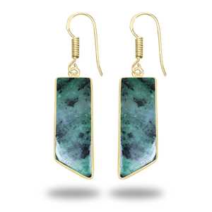 Earrings Women Natural Ruby Zoisite Trendy Gold Plated Gemstone Jewelry Direct solid brass metal 18k gold earring wedding gifts - Product Image 3