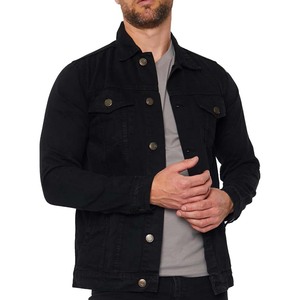 Veste en jean d'hiver élégante pour homme, logo personnalisé imprimé, haute qualité, 100% coton, lavage personnalisé, position du logo sur le devant - Product Image 4