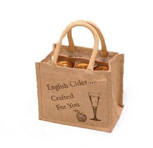 Eco Friendly Jute Heavy Duty Wine Carrier <b>Bag</b> for Party and <b>Christmas</b> <b>Gifts</b> Multiple Bottles Zipper Closure Custom Logo - Product Image 5