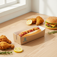 Caja de Comida Rápida para Llevar, Personalizada, Impermeable, con Laminación Mate, Desechable, Ecológica, de Papel Kraft, para Hamburguesas, Pollo Frito