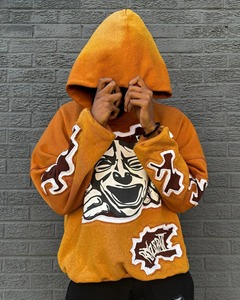 Y2k dessin animé motif Patch broderie mode homme Hoodi décontracté Harajuku Hip Hop à manches longues manteaux lâche sweat à capuche - Product Image 6