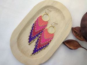 Boucles d'oreilles en verre multicolore de style boho pour femmes faites à la main 8mm 4mm 2mm glands perles de verre au chalumeau en cristal à la mode - Product Image 3